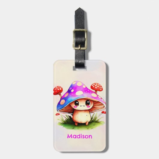 Étiquette À Bagage Champignons mignons (Devant Vertical)