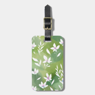 Étiquette À Bagage Champs de fleurs blanches   Élégante florale de pr