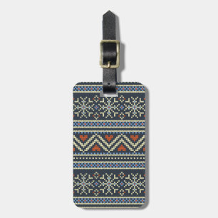 Étiquette À Bagage Chandail de Noël nupti motif de style nordique