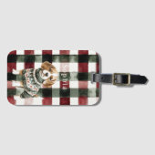 Étiquette À Bagage Chandail vert chien Noël (Devant Horizontal)