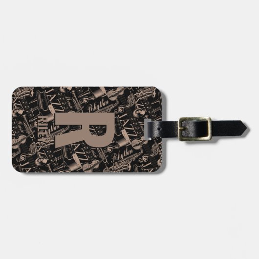 Étiquette À Bagage Changer initial, Ajouter (supprimer) Nom, Jazz Mus (Devant horizontal)