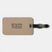 Étiquette À Bagage Changer initial, Ajouter (supprimer) Nom, Panneau  (Dos horizontal)