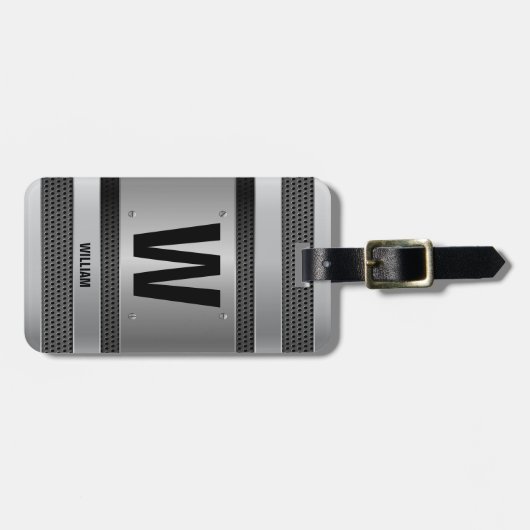 Étiquette À Bagage Changer initial, Ajouter (supprimer) Nom, Silver M (Devant horizontal)