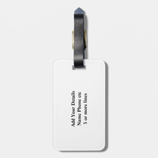 Étiquette À Bagage Changer Initial, Triangles géométriques, Blanc Noi (Dos Vertical)