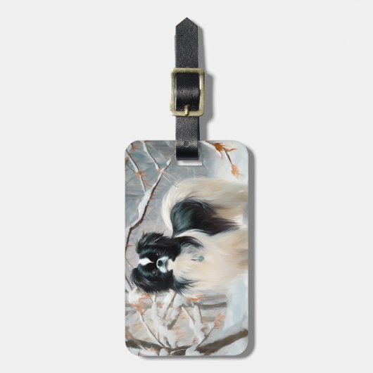 Étiquette À Bagage Chanson Japonaise Laisser Neige Noël (Devant Vertical)