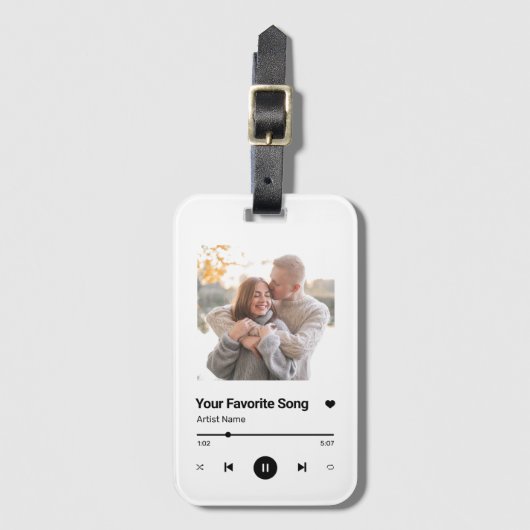 Étiquette À Bagage Chanson Personnalisée Chanson Favorite Chanson Une (Devant Vertical)
