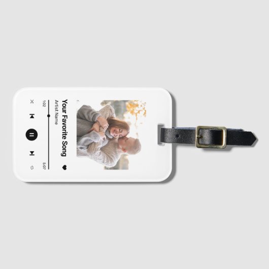 Étiquette À Bagage Chanson Personnalisée Chanson Favorite Chanson Une (Devant Horizontal)