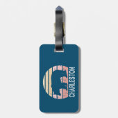 Étiquette À Bagage Charleston West Virginie Retro Bear (Dos Vertical)