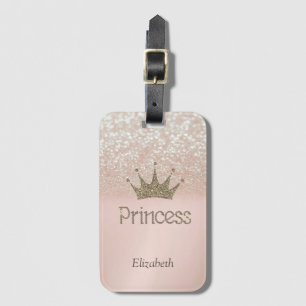 Étiquette À Bagage Charmant Diadème, Princesse, Bokeh Étincelant