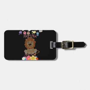 Étiquette À Bagage Charmant "Flora and Fauna Hakuna Matata" Lion bébé