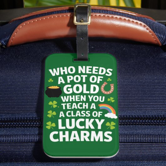 Étiquette À Bagage Charme de professeur trèfle chanceux de la Saint-P (Insitu Rectoal 2)