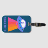 Étiquette À Bagage Charme Espace Aliens Martiens UFO mignon (Devant Horizontal)