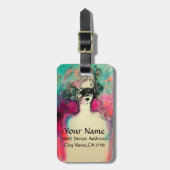 Étiquette À Bagage CHARME MONOGRAM / Beauté mystérieuse avec masque (Devant Vertical)