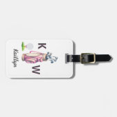 Étiquette À Bagage Charming Pink Golf Bag Personalized Monogrammed  (Devant horizontal)