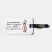 Étiquette À Bagage Charming Pink Golf Bag Personalized Monogrammed  (Dos horizontal)