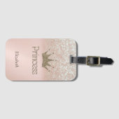 Étiquette À Bagage Charming Tiara, Princesse, Parties scintillant Bok (Devant Horizontal)