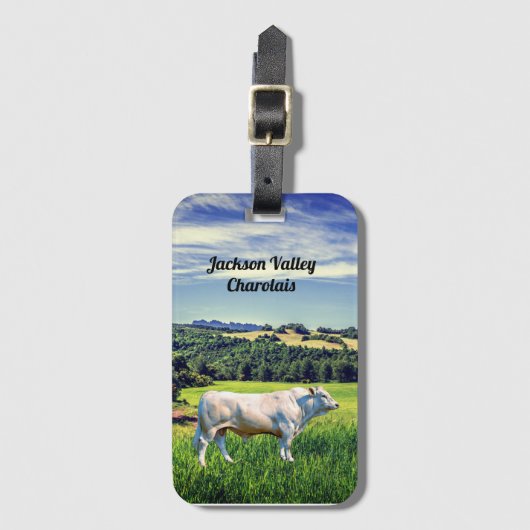 Étiquette À Bagage Charolais Bull (Devant Vertical)