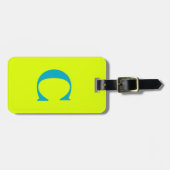 Étiquette À Bagage Chartreuse Jaune Vert Bleu Monogramme Initiales (Devant horizontal)