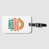 Étiquette À Bagage Chasing Rainbows & Good Vibes (Devant Horizontal)