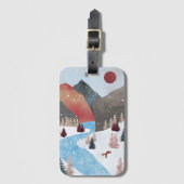 Étiquette À Bagage Chasse hivernale Fox (Devant Vertical)