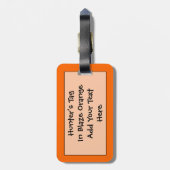 Étiquette À Bagage Chasseurs Blaze Orange Easy ID (Dos Vertical)