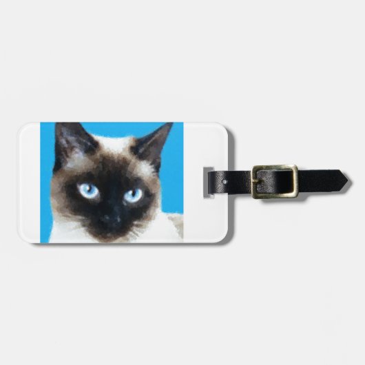 Étiquette À Bagage Chat 1 (Devant horizontal)
