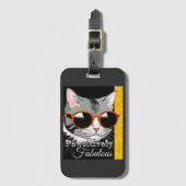 Étiquette À Bagage Chat à la mode (Devant Vertical)
