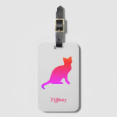 Étiquette À Bagage Chat à l'ombre (Devant Vertical)