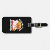 Étiquette À Bagage Chat adorable se relaxer au soleil - Animal de com (Devant horizontal)