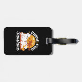 Étiquette À Bagage Chat adorable se relaxer au soleil - Animal de com (Dos horizontal)