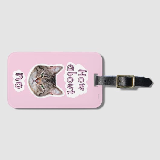 Étiquette À Bagage Chat agacé (Devant Horizontal)