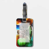 Étiquette À Bagage Chat Alien dans la soucoupe de l'ufo (Dos Vertical)