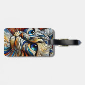 Étiquette À Bagage Chat Art Déco Imaginaire (Dos horizontal)