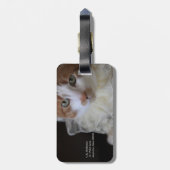 Étiquette À Bagage Chat au col en dentelle (Dos Vertical)