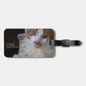 Étiquette À Bagage Chat au col en dentelle (Dos horizontal)