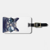Étiquette À Bagage Chat avec des lunettes de soleil (Devant horizontal)
