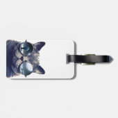 Étiquette À Bagage Chat avec des lunettes de soleil (Dos horizontal)