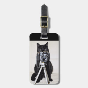Étiquette À Bagage Chat avec l'appareil photo