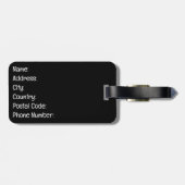 Étiquette À Bagage Chat blanc mignon avec boule de fil (Dos horizontal)