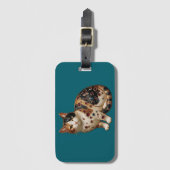 Étiquette À Bagage Chat calicot de style antique fin (Devant Vertical)