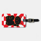 Étiquette À Bagage Chat chanceux noir (Devant horizontal)