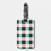 Étiquette À Bagage Chat chic avec le monogramme du collier | de perle (Dos Vertical)