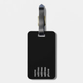 Étiquette À Bagage Chat cool Avec Lunettes De Soleil Noir (Dos Vertical)