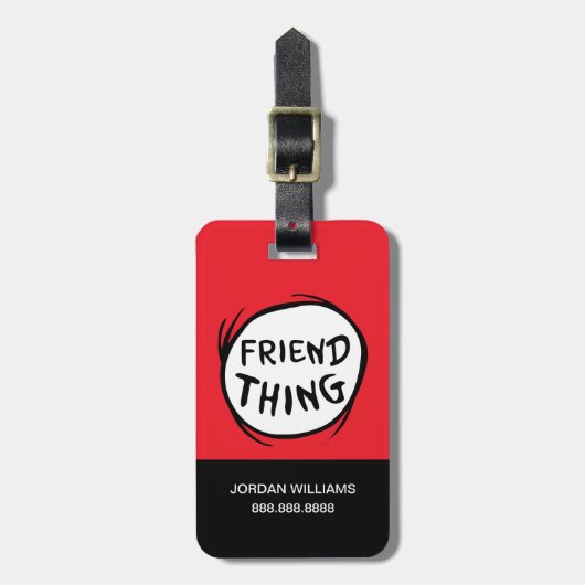 Étiquette À Bagage Chat dans la chose Casquette une chose deux - chos (Devant Vertical)