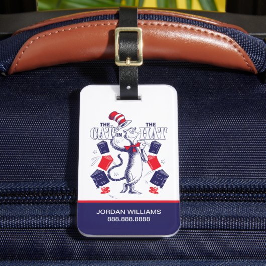 Étiquette À Bagage Chat dans le Casquette | Lecture de livres (Insitu Rectoal 2)