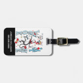 Étiquette À Bagage Chat dans le Casquette | Regarde-moi (Devant horizontal)