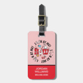 Étiquette À Bagage Chat dans le Casquette | Regarde-Moi ! Regarde-Moi (Devant Vertical)