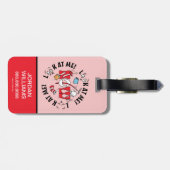 Étiquette À Bagage Chat dans le Casquette | Regarde-Moi ! Regarde-Moi (Dos horizontal)