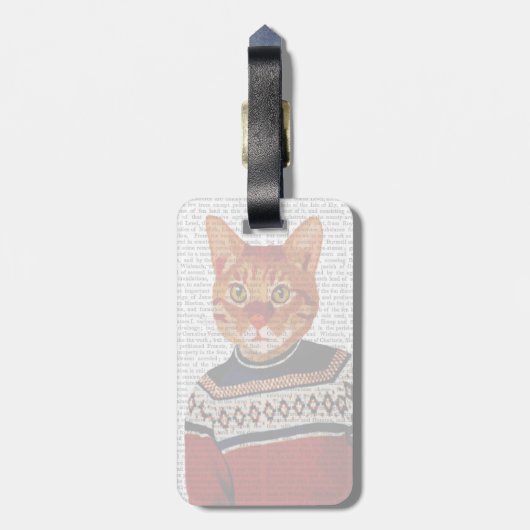 Étiquette À Bagage Chat dans le chandail 2 de ski (Dos Vertical)