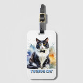 Étiquette À Bagage Chat Dapper Tuxedo (Devant Vertical)